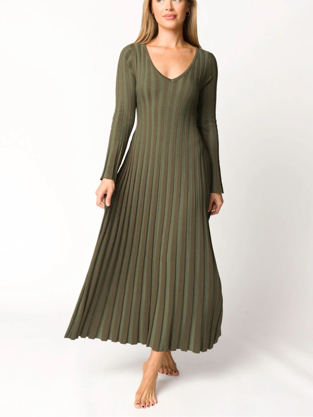 Worth Collective Hadley Maxi Dress | Olive Green | Maternity Friendly | Small